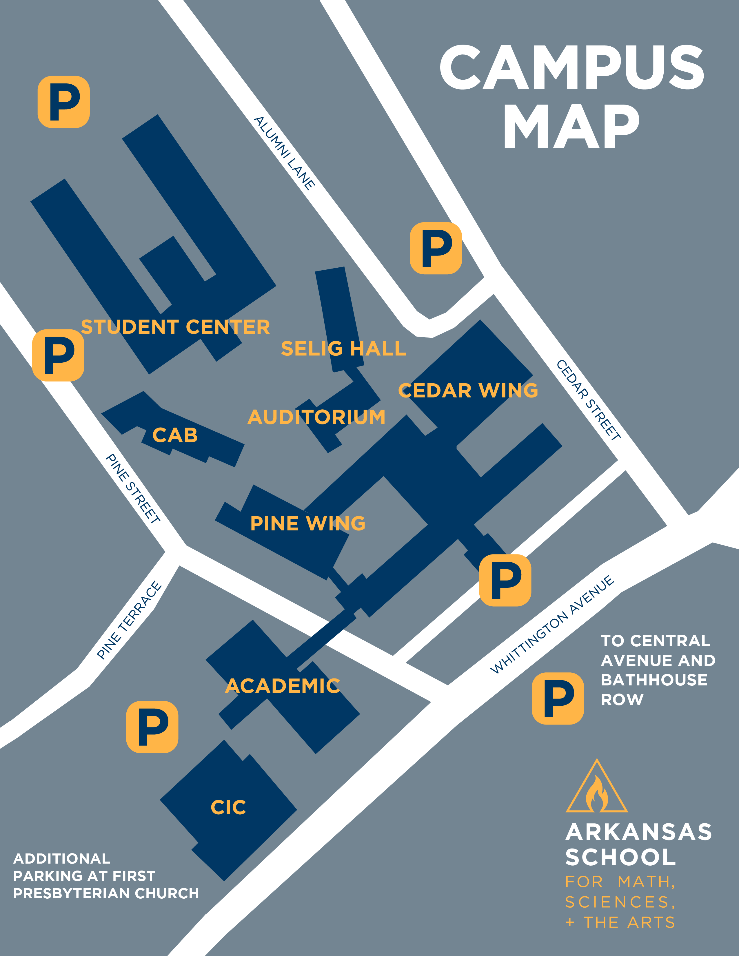 ASMSA CAMPUS MAP 2024 Arkansas School for Mathematics, Sciences, and