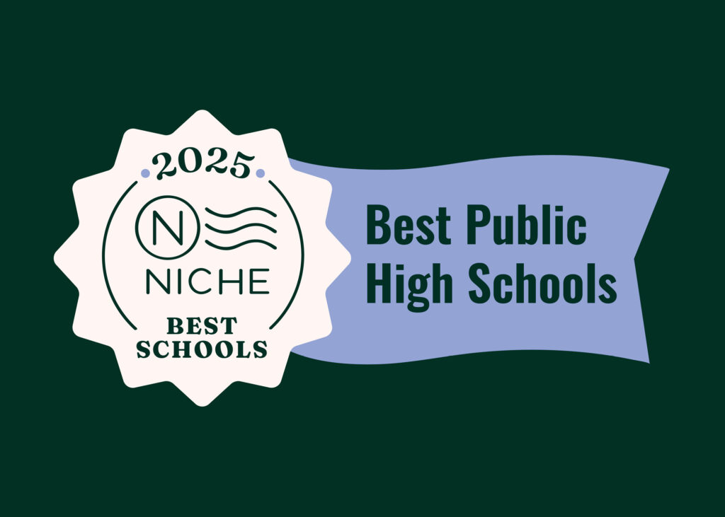 display of badge recognizing the school's niche.com ranking